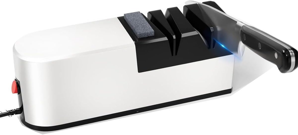 Electric Knife Sharpener,Upgraded Electric Knife Sharpener,Three Sharpening Modes,Quick Sharpening and Polishing, Used for Rough Sharpening, Trimming, and Sharpening