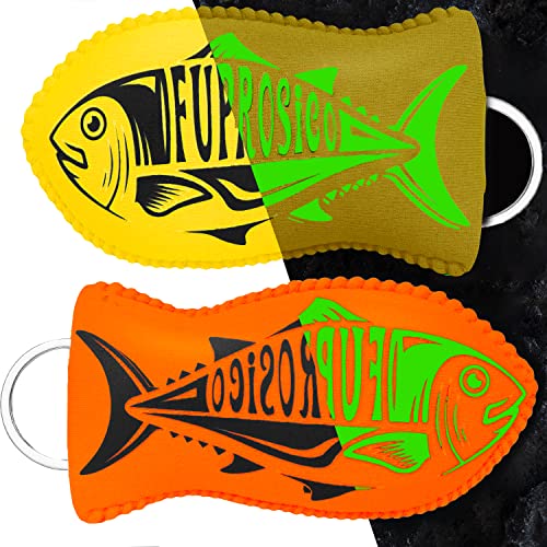 Image of 2 Pack Boat Key Float, Glow in the Dark Floating Keychain for 5-6 Boat Keys,100% Waterproof Key Floats,Strong Buoyancy,Floating Key Ring, Orange & Yellow