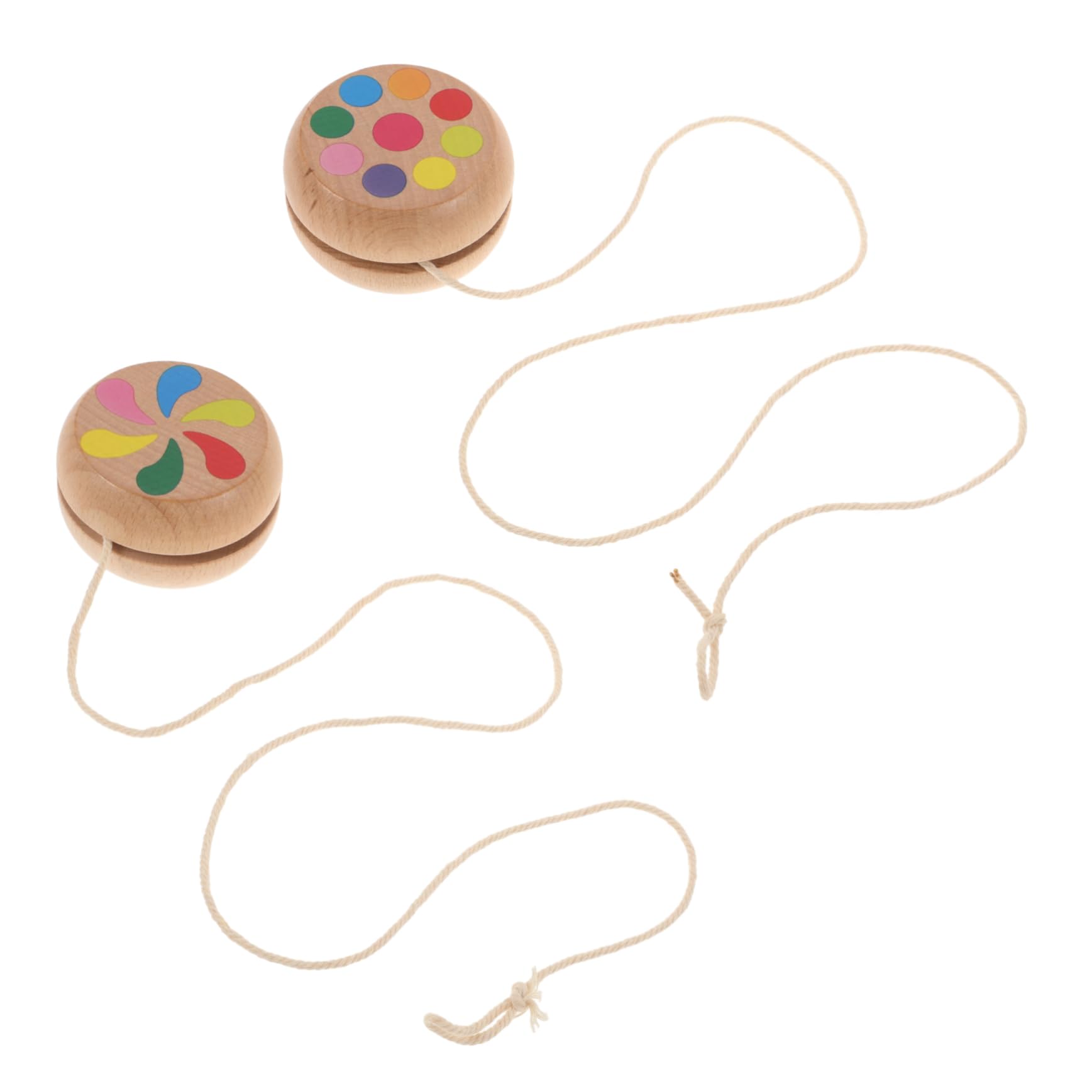 Kisangel 2pcs Wooden Yo-yo for Balls for for Bulk Small Bouncy Balls for for Sports Balls for for Light Brown