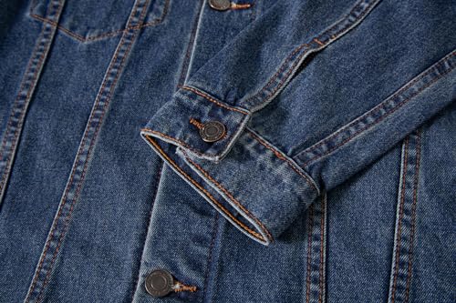 Image of voeeron Denim Jacket Men Durable Comfortable and High Performance Jean Jacket Men