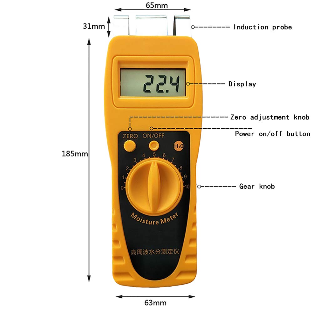 0.5% High Precision Paper Carton Moisture Meter Detector Tester Hygrometer with 0 to 100% Measuring Range (JK-G10)