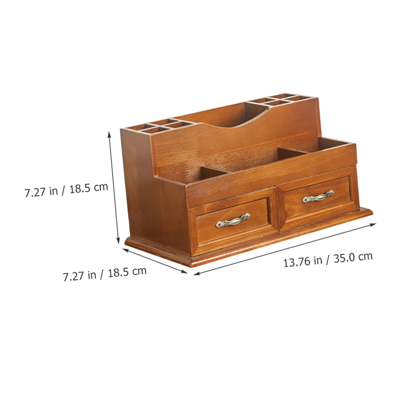 MAGICLULU Schublade mit 2-fach Schubladendesign im Vintage Stil Aufbewahrung Schmuck Großer Stauraum und Schreibtisch Organizer für Make Up und Kosmetik