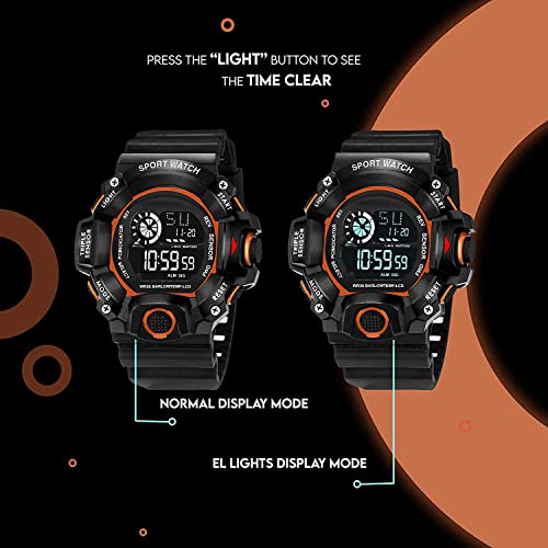 Image of Acnos Digital Sports Watch - Rugged Outdoor Multi-Function Countdown Timer & Alarm (WR30 Water-Resistant)