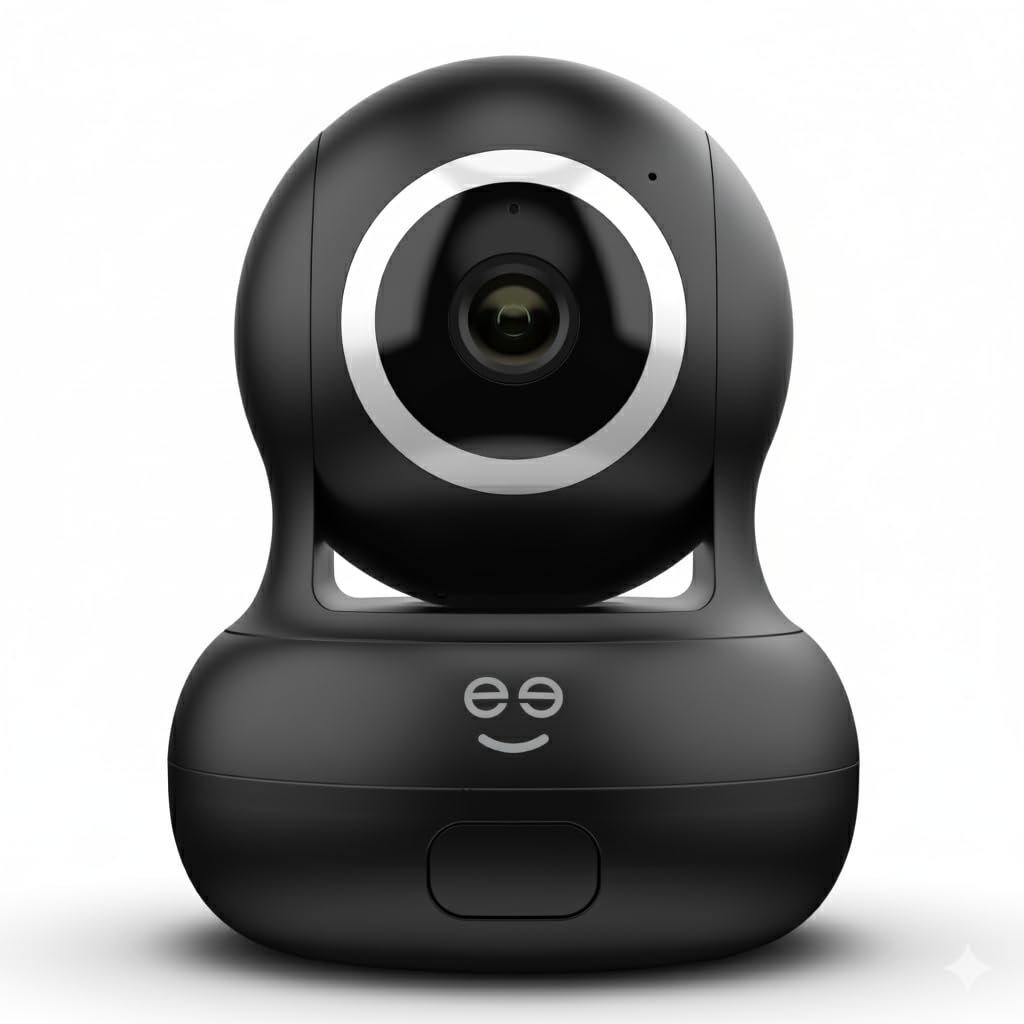 Geeni Sentinel Smart 2K Indoor Security Camera with Auto-Tracking – Dual-Band 2.4GHz & 5GHz WiFi, 2K HD Video, App & Voice Control, Motion Detection, Black