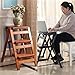 Attic Stairs Stool Wooden Folding Ladder Chair Thickened Stair Chair Portable Light Garden Tool Ladder Stable Maximum Load 337bl(White,2 Step)