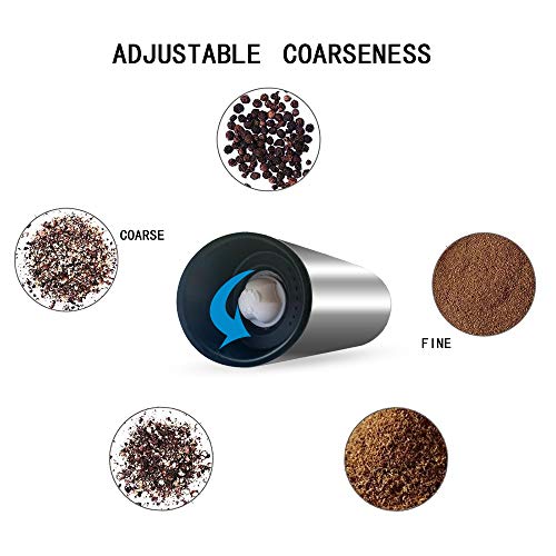 Electric Pepper Grinder Rechargeable Salt Grinder or Pepper Mill, High Capacity Refillable, Adjustable Coarseness