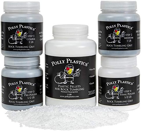 Polly Plastics Rock Tumbler Tumbling Media Grit Kit & Plastic Filler Pellets