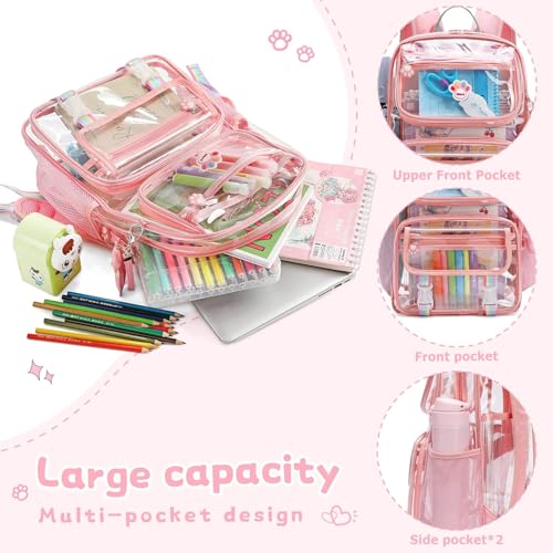 Wonder Comfort Clear Backpack Stadium Approved Heavy Duty Large Transparent Bag with Anti-Theft Pocket for School, Work, and Events3
