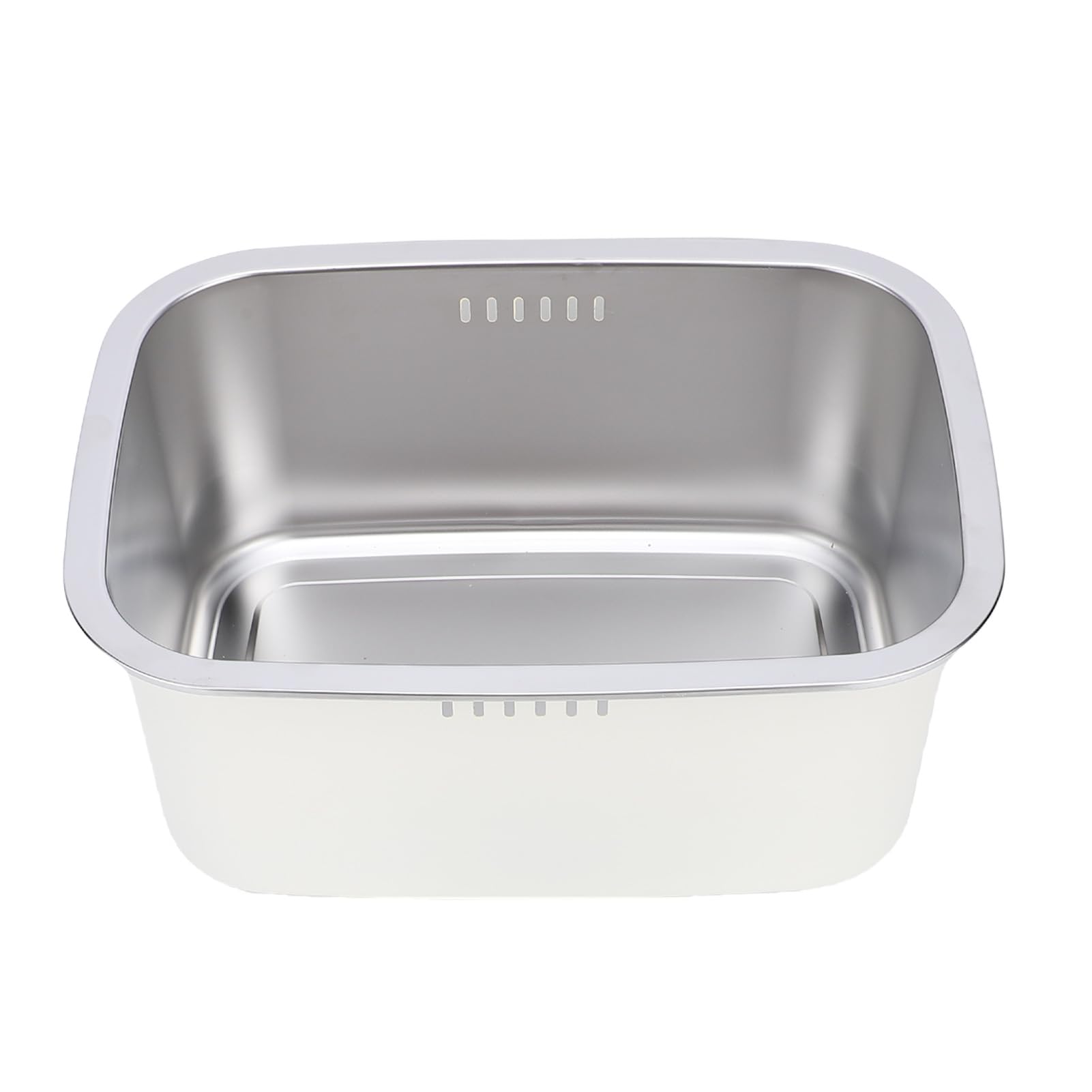 Yosoo Health Gear Spülschüssel aus Edelstahl 304, 7,5 L Spülbecken mit Abflusskorb, Spülbecken, Zum Gemüsewaschen in der Küche, Camping