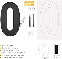 Vista 2 de Números LED retroiluminados de 7 pulgadas, acero inoxidable pulido a mano para letreros de dirección de casa, números de casa modernos de 7