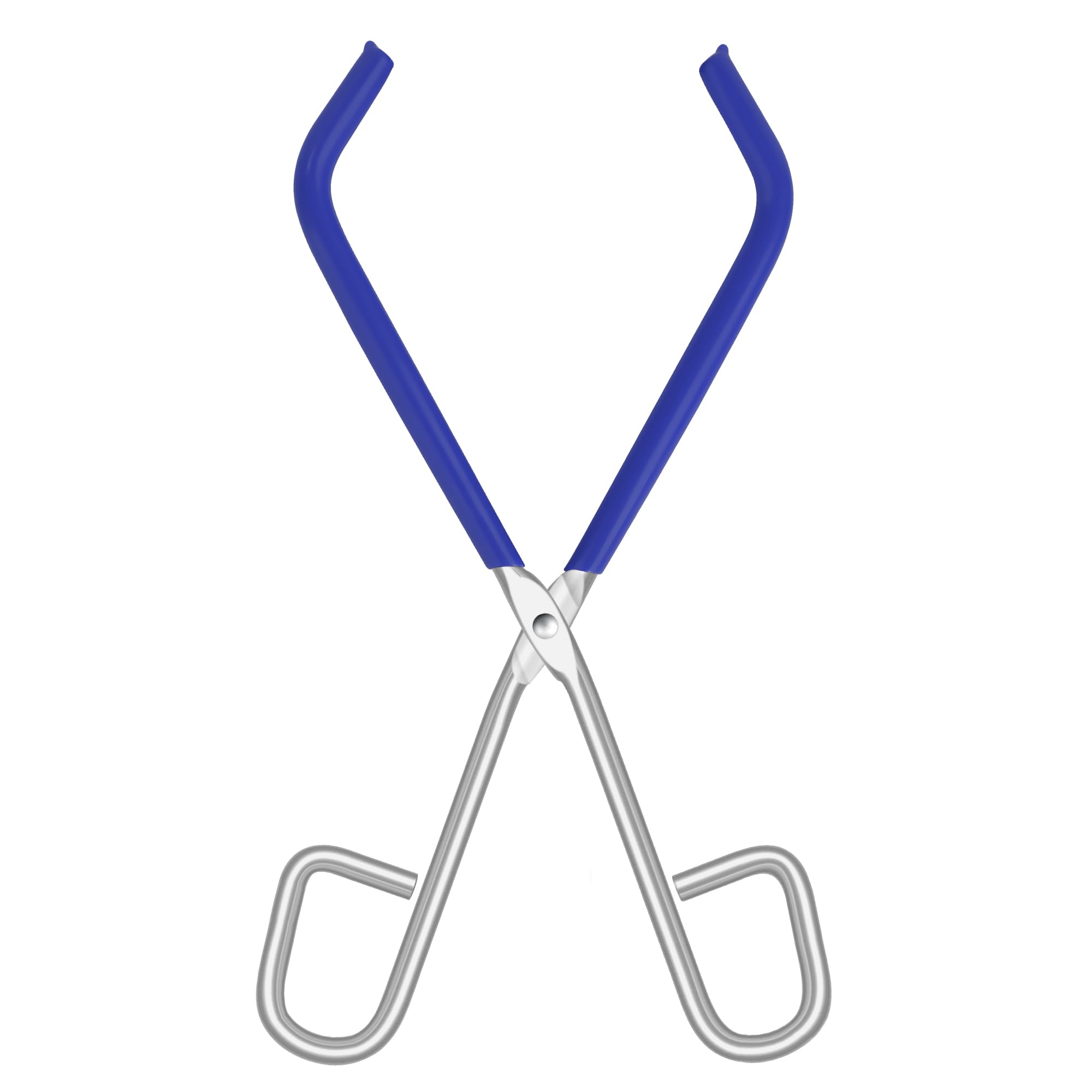 Lab Beaker Tongs with Blue Rubber Coated Ends, Chrome Plated Steel Clamping Tools for 50mL - 2000mL Capacity