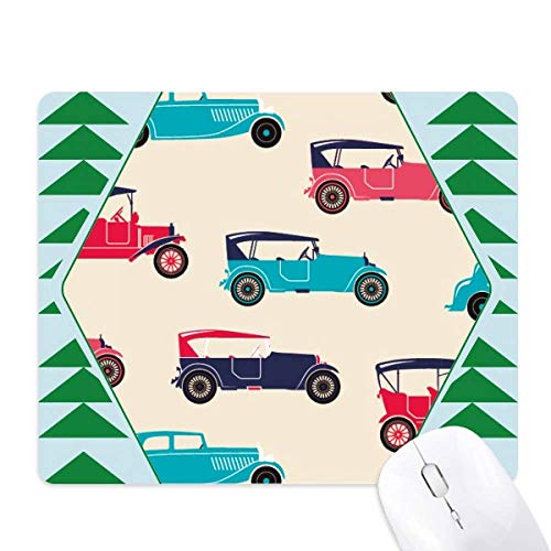Tapis de souris green pine tree et voitures pour bureau enfant