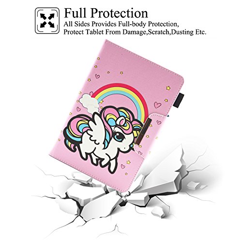Universal 10.0 Tablet Case, Artyond Pu Leather Folio Stand Card Slot Case For Ipad 9.7 2018 2017/ Ipad Air 1 2/ Galaxy Tab A 10.1/ Tab E 9.6/ Fire Hd 10/ And More 9.0-10.5 Inch Tablet (Unicorn) #TOP3
