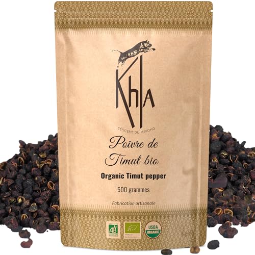 Khla - Pimienta de Timut 500 g - Certificada Orgánica - Granos de Pimienta - Bayas de Timur - Pimienta de Pomelo Entera - Especia del Productor Directo - Pimienta Sichuan del Himalaya - Origen Nepal