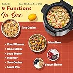 Fullwill Electric Pressure Cooker Uni 6qt, 9-in-1 Multi-Functional Slow Cooker, Rice Cooker, Yogurt Maker, Cake Maker, Sauté Pan, Steamer, Food Warmer, Soup Maker - Image 2