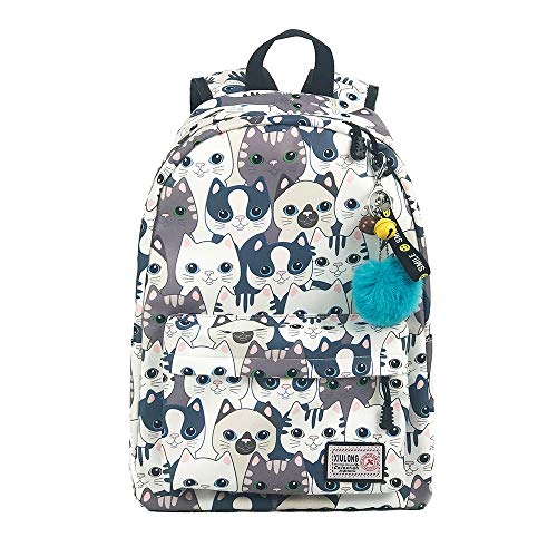 Mochila escolar leve MoreChic para meninas adolescentes, Gatinho