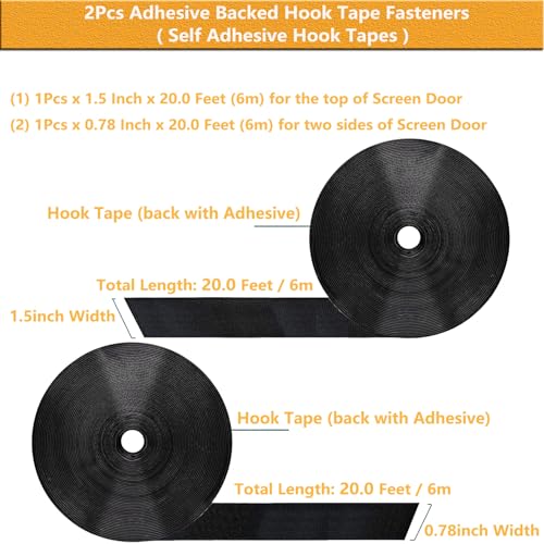 Juyezodu Adhesive Backed Hook Tape Fastener For Magnetic Screen Door thumb #2