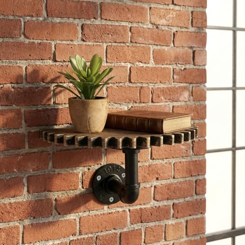 Étagère d'angle flottante industrielle en bois rustique avec fixations murales durables - 8