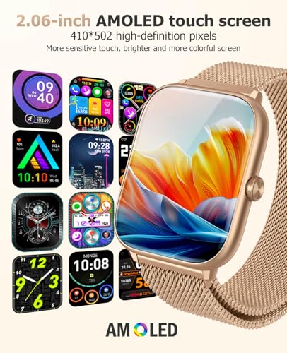 2025-Smart-Watches-for-Women-with-Blood-Pressure-Monitor-206-AMOLED-Display-IP68-Waterproof-Fitness-Tracker-118-Sports-Modes-Heart-RateSpO2Sleep-Monitor-Compatible-with-Android-iPhone