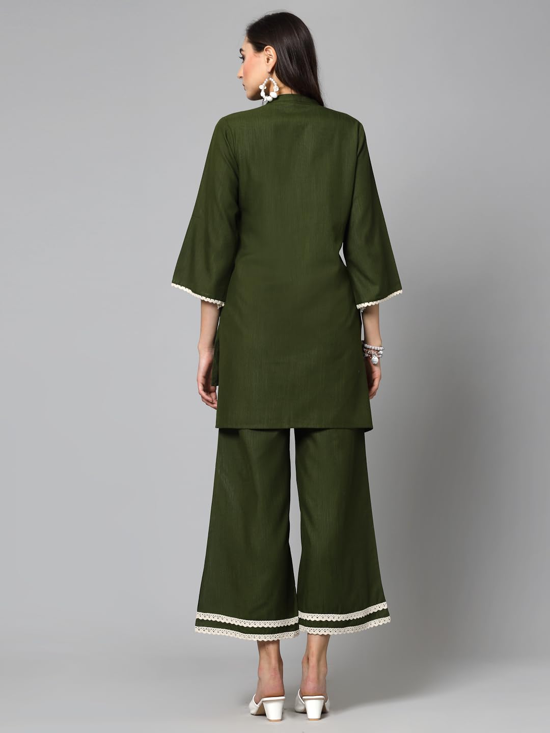 Stylum Women's Solid Rayon Blend Co-Ord Set (Cssayaligrn36_Green, S)