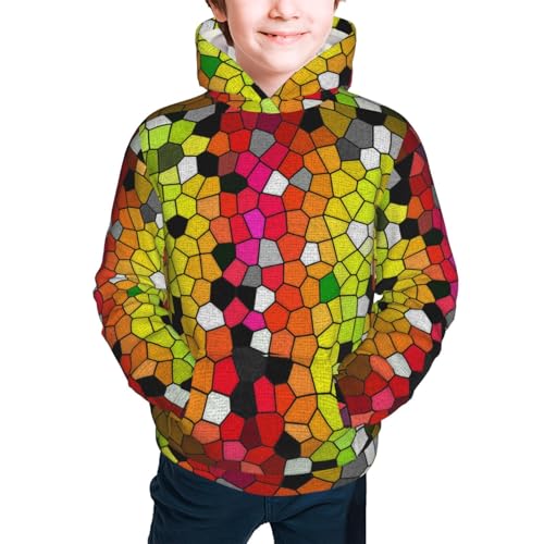 Colorful Tie Dye Stained Glass 1 Kids Pullover Hoodies Boys Sweatshirts Girls Athletic Clothes with Pocket2
