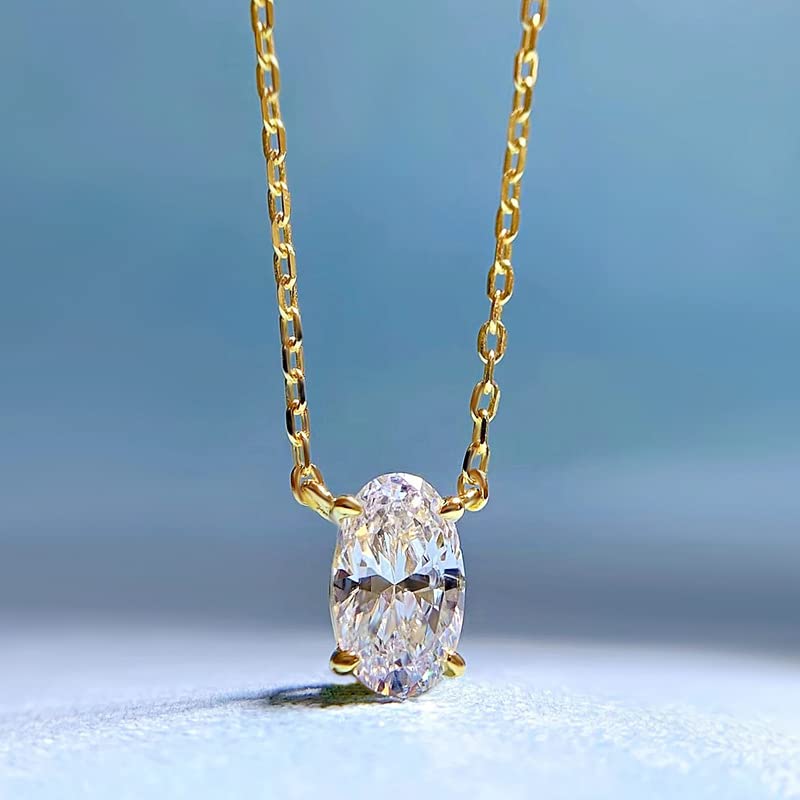 Collier diamant haute teneur en carbone ovale : le bijou blanc idéal pour vos soirées de gala