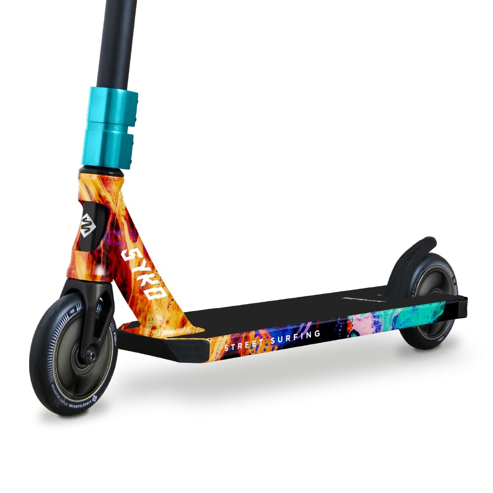 Patinete de Acrobacias Syko Firecracker – Scooter Freestyle con Ruedas de 120 mm, Rodamientos ABEC 9 y Compresión SCS