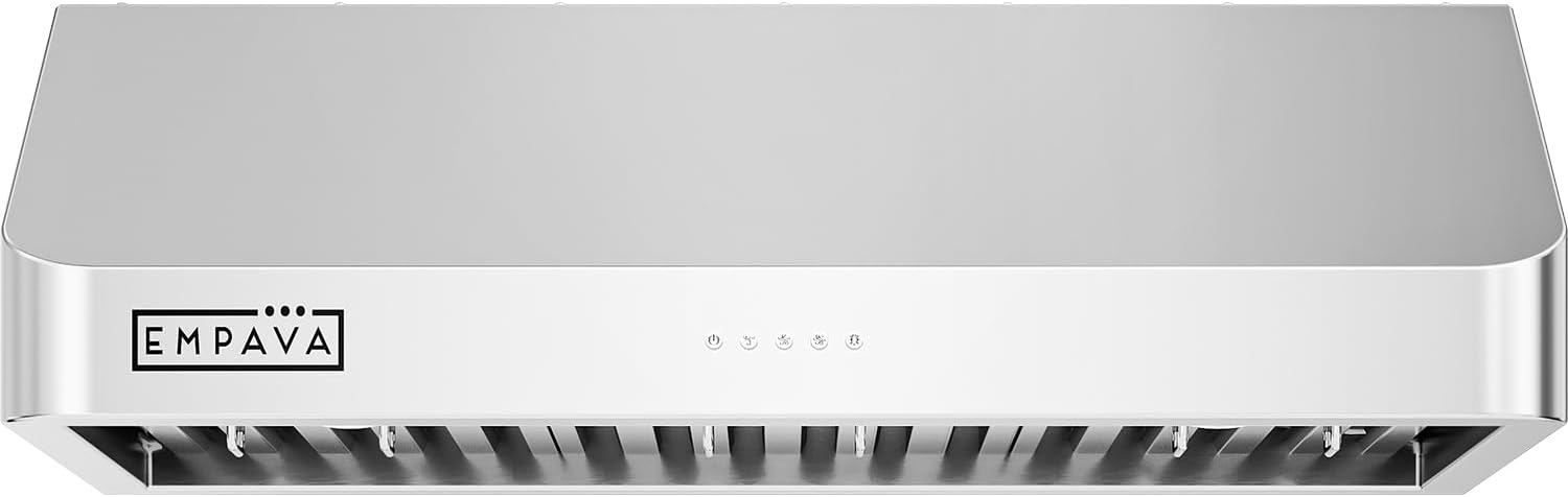 Empava Ducted Stove Range Hood Vent 30 Inch Under Cabinet, 500 CFM | Dual Sealed Aluminum Motor | Push Button Control | 3-Speeds | ETL Certification, Stainless Steel