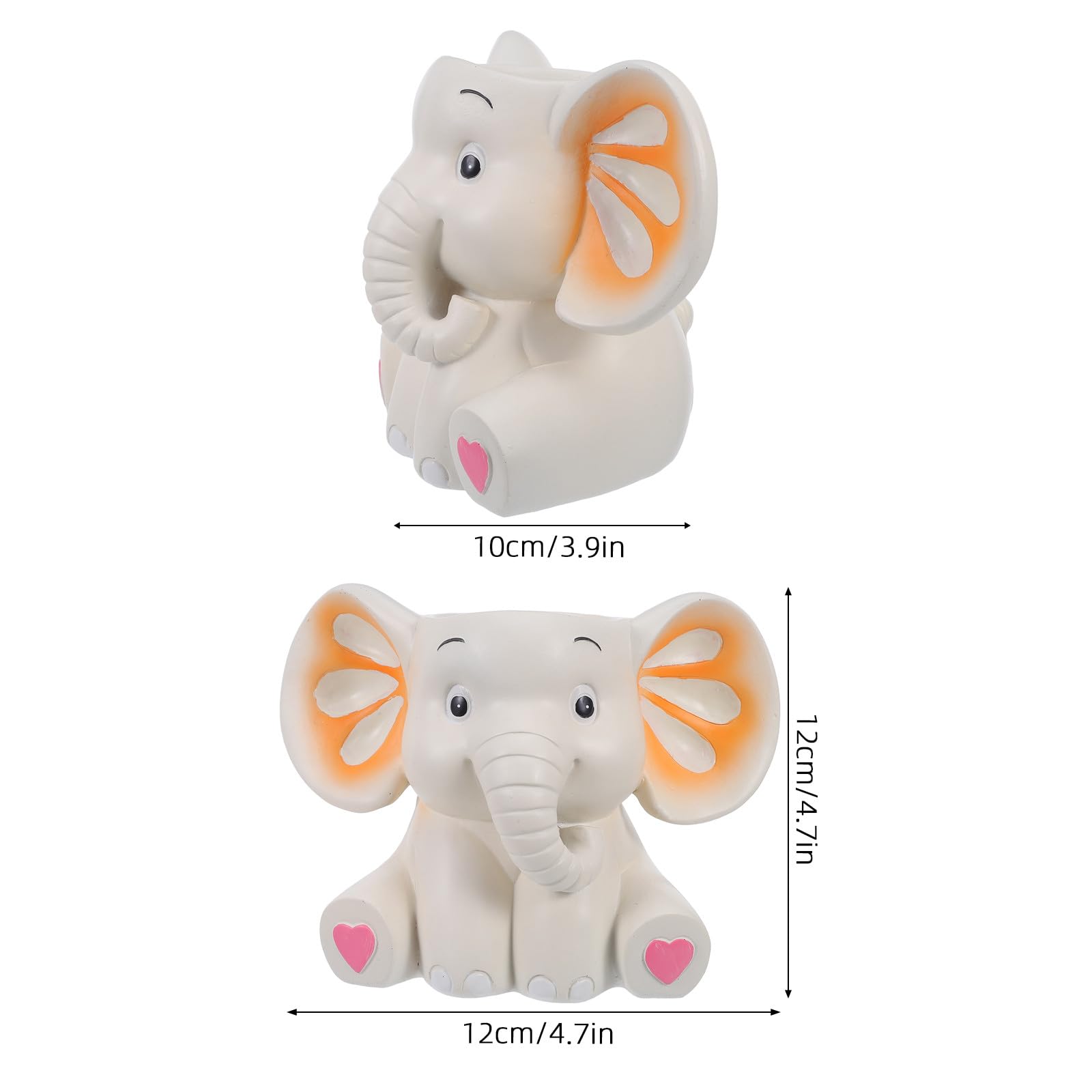 Healeved Portapenne a forma di cartone animato - Organizer decorativo da scrivania a forma di animale per ufficio - Portapenne da scrivania a di elefante, a tema animale, 4,72x4,72x3,93 pollici