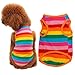 Scicalife Dog Shirts, Rainbow Stripe Pet Vest Breathable Cotton Dog Clothes Summer Pet Clothing T-Shirt Sleeveless for Small Medium Dogs(Size M)