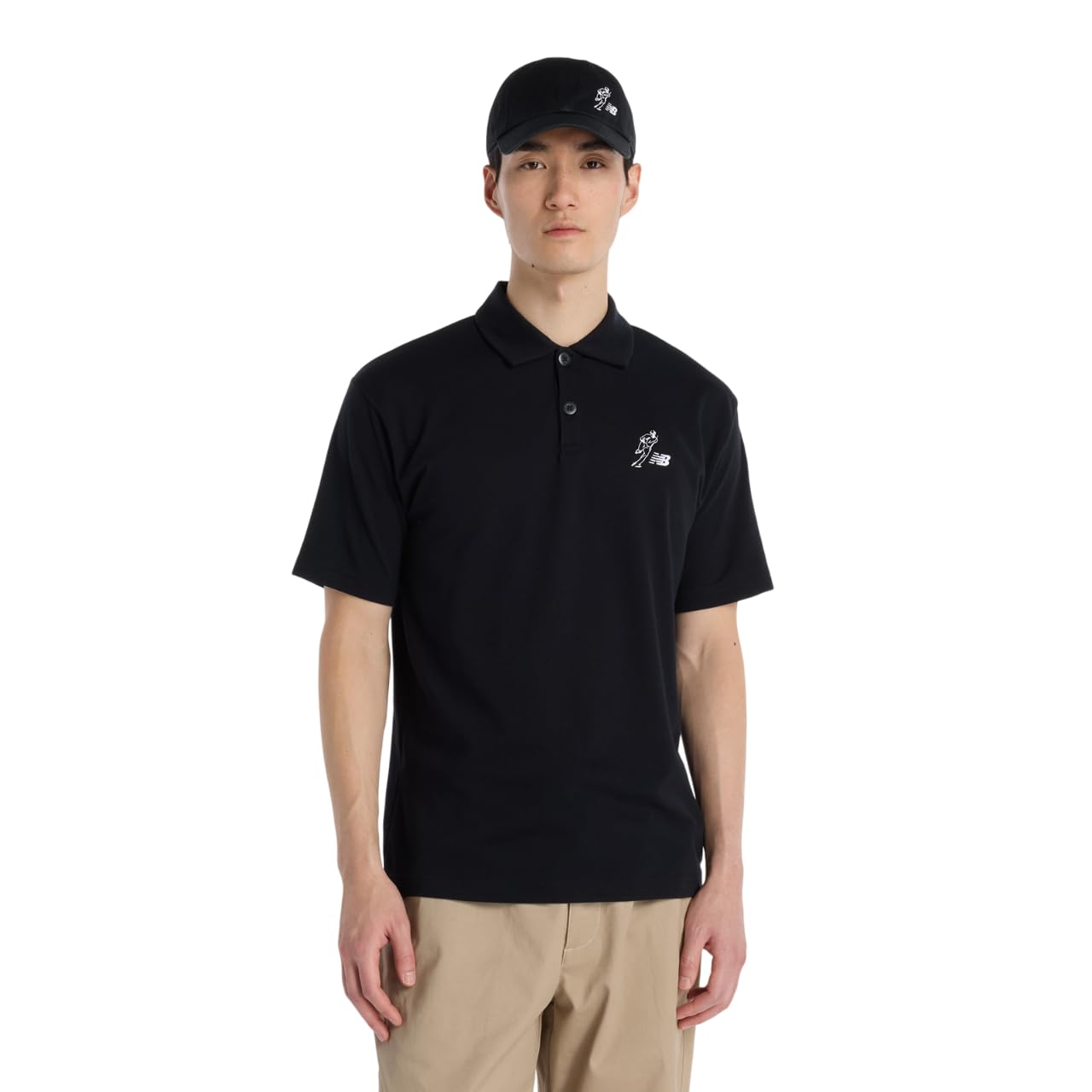 [ニューバランス] メンズ 大谷翔平オールウェイズオンロゴ半袖ポロシャツ (MT61G6SZ) 半袖Tシャツ/吸水速乾 BK(ブラック) M