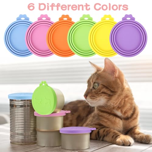 Deepton 6 Stück Dosendeckel, Silikon Deckel für Dosen, Dosendeckel Katzenfutter Hundefutter Bunt, Tierfutter-deckel 70g, 85g, 200g, 400g für Hunde, Katzen Tierfutterdosen