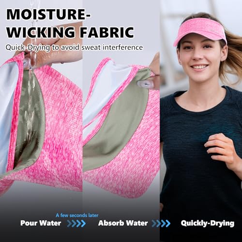 Image of Sukeen Sports Sun Visor Men Women Lightweight Portable Cooling Stretchy Visor Hat for Running, Golf, Daily Wear