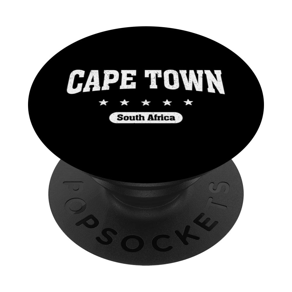 Travel from Cape Town to South Africa PopSockets Swappable PopGrip, Black