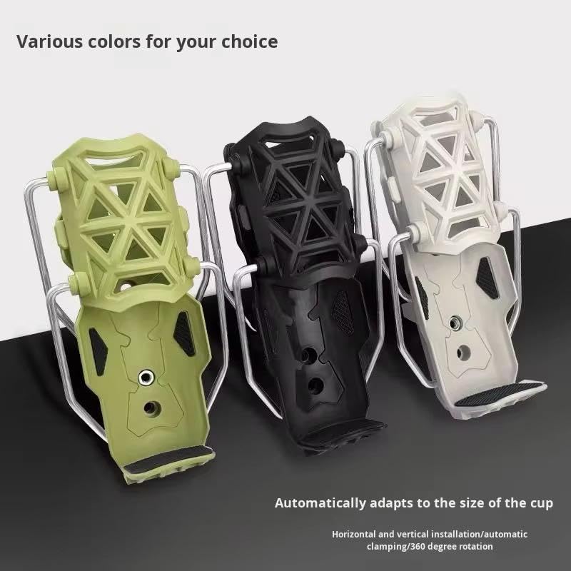 Image of Bike Cup Holder, Motorcycle Water Bottle Holder 360 Rotation Adjust Bicycle Handlebar Water Bottle Cages, Upgraded Expandable Design Drink Holder for Bicycle, Motorcycle, ATV