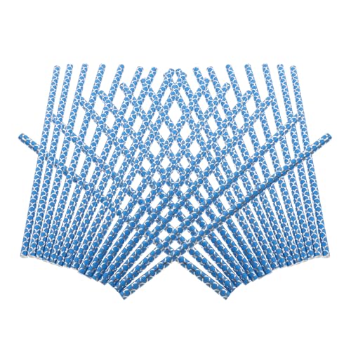 100 pitillos de papel azul con diseño de cola de sirena miniatura 1