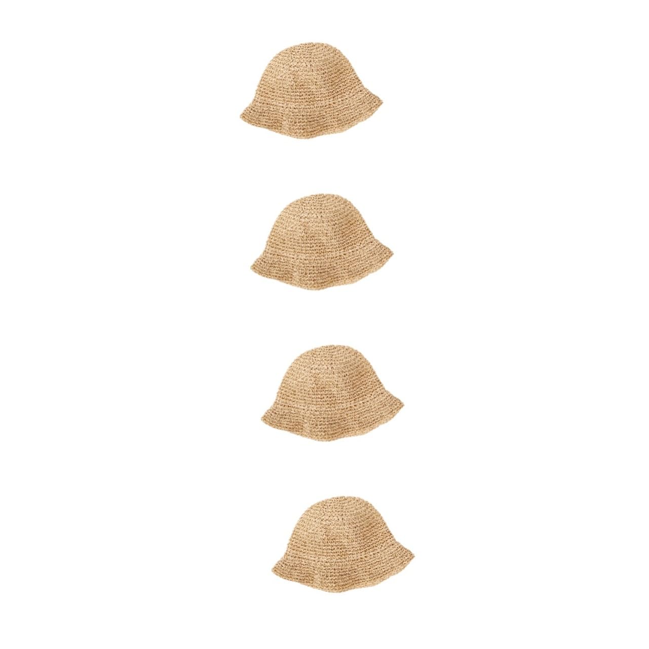 4pezzi Cappello Secchiello Woven per Sole Protezione UV Leggero e Pieghevole per attività all Aperto Come Spiaggia Escursioni e Shopping Stile Casual per Adolescenti