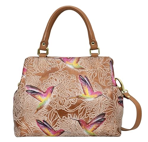Image of Anuschka Women's Leather Satchel - Hand-Painted Genuine Leather Handbag with Detachable Strap for Everyday Use - 690, Satchel