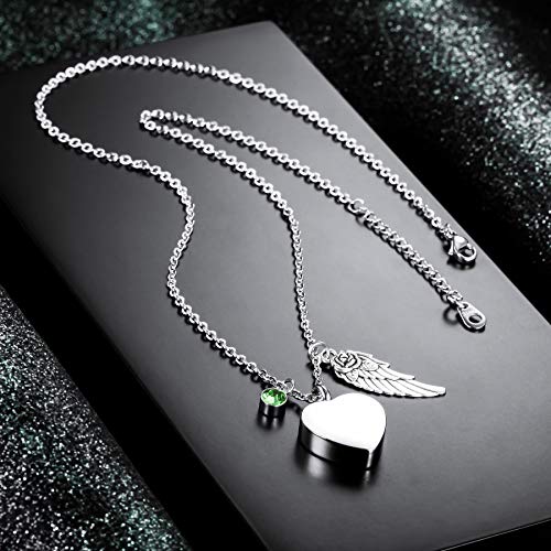 MeMeDIY Personalized Angel Wing Pendant Heart Urn Necklace Bracelet Engraving Photo/Name Custom Birthstones for Men Women Pet Stainless Steel Ashes Memorial Keepsake Cremation Funnel Kit4