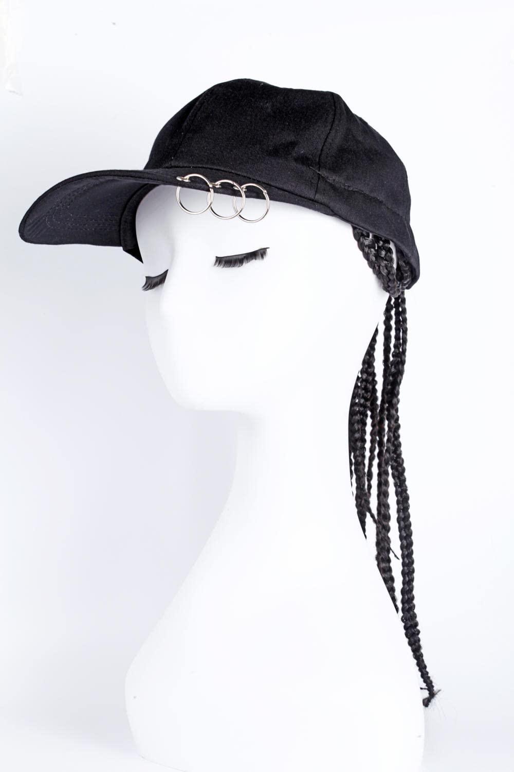 Czapka Z Daszkiem Czapka Z Daszkiem Sun Hat Czapka Turystyczna Brudny Kapelusz Pleciony, Peruka, Męski I Żeński Hiphop Hip-Hop Hip-Hop Osobowość Hoop Czapka Z Daszkiem-Czarny Kapelusz