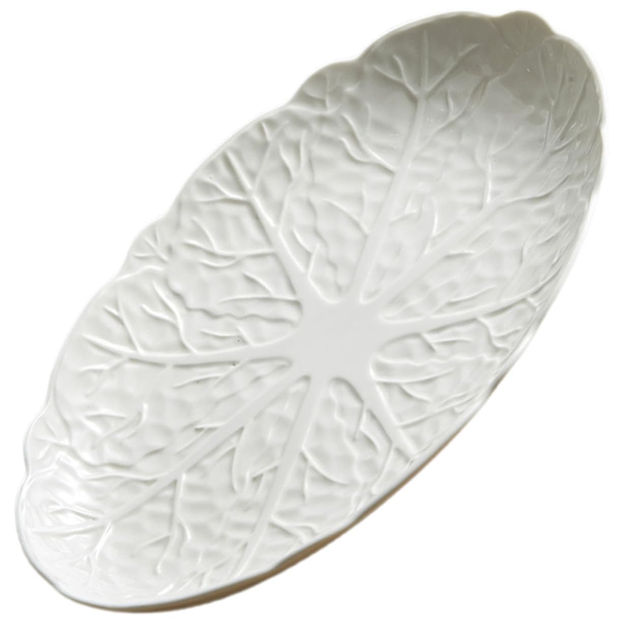 Plat de service en céramique 30 cm parfait pour poisson cuit à la vapeur en relief