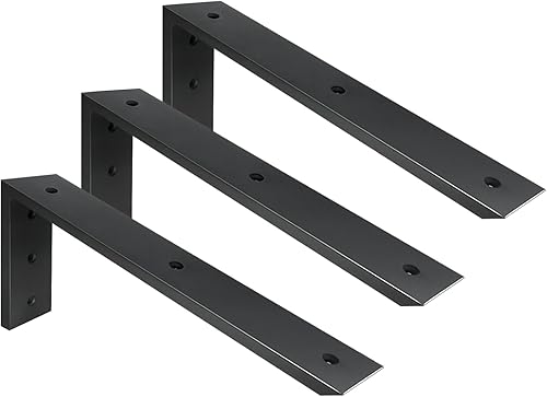 Miniatura 9 de Soporte para encimera, paquete de 2 soportes ocultos resistentes para encimeras de 20 x 6 x 2 12 pulgadas, soporte de metal para encimeras de