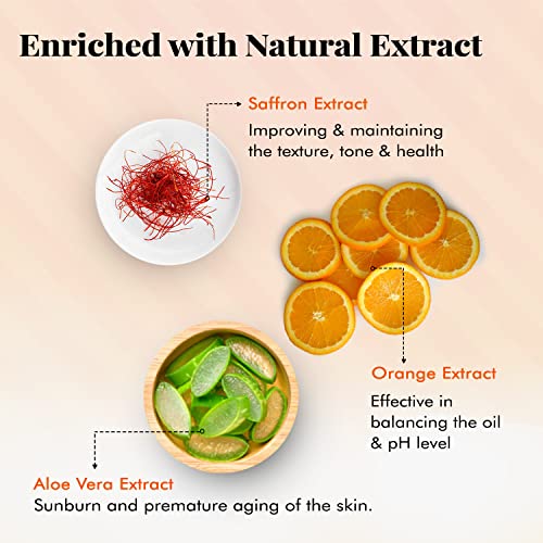 NutriGlow Kashmiri Saffron Sunscreen 50 PA+++ | for Non-Greasy, Anti-Aging Skin| Tan Treatment with Broad Spectrum| Paraben and Sulphate Free| for... - Image 5