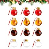 Paquete De 12 Bolas Navideñas para Bebidas – De Transparente Rellenables con De Seguridad | Decoraciones De Bebidas DIY para El Hogar, Sala De Estar, Escuela, Centro Comercial,
