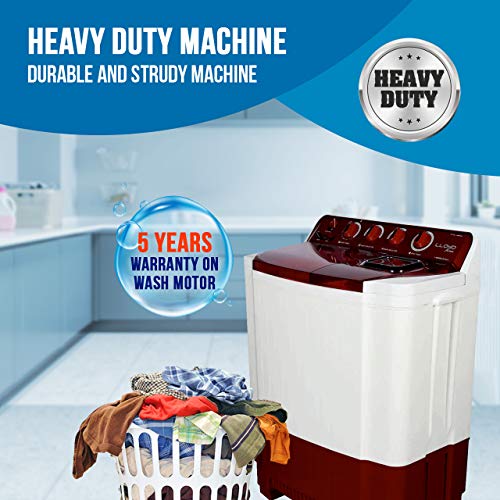 Image of Havells-Lloyd 8.5 Kg 5 Star Semi Automatic Top Load Washing Machine (LWMS85RK2 Red, F Shield Motor)