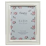 hampton frames paloma cornice portafoto in stile shabby chic, effetto invecchiato, legno, bianco, 6x8 (15x20cm)