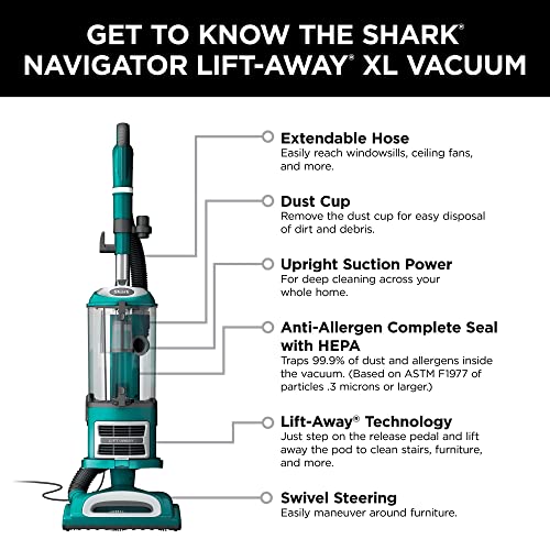 Shark Cu510 Lift-Away Xl Upright Vacuum With Crevice Tool, Emerald Green (Renewed) #TOP5
