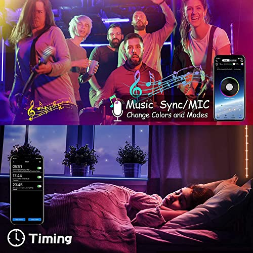 Loguide Led Rope Lights 33Ft 100Led App Smart Bluetooth Color Changing Indoor Lights Usb Multicolor Twinkle Tube Fairy Lights For Indoor Bedroom Christmas Wedding Party Waterproof Outdoor Decorations #TOP4