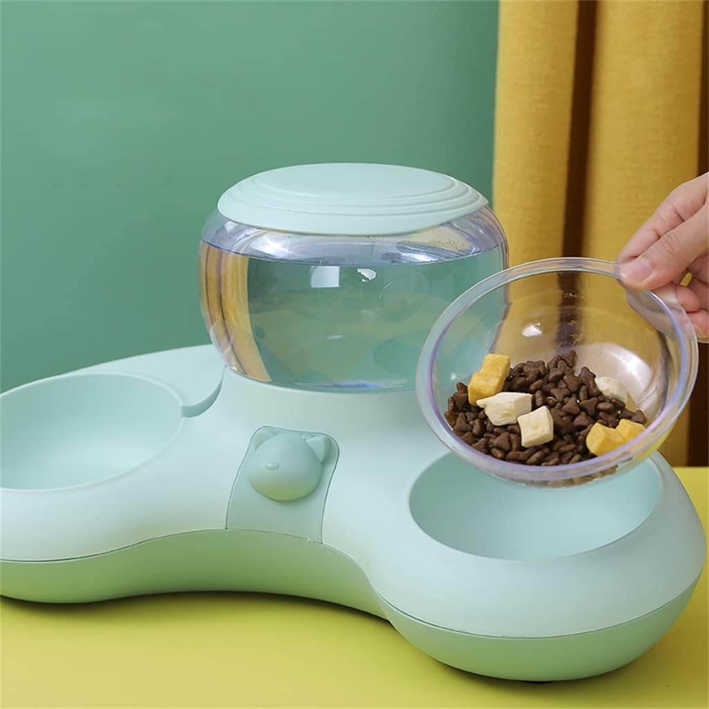 Pet Cat Bowl Automatic Feeder Dog Cat Food Bowl with Water Fountain Double Bowl Drinking Raised Stand Dish Bowls for Cats (Color : B Size : One Size) (C One Size)