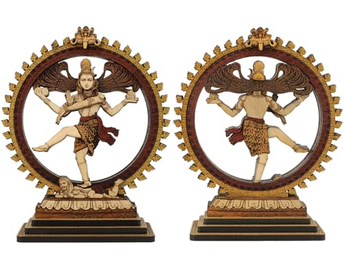 Estatua de Madera Nataraja 13 x 8.3 x 4.2 cm miniatura 3
